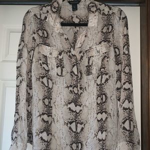 White House snakeskin blouse